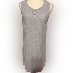 St. Tropez West Light Blue Linen Dress 6